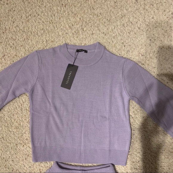 NWT 2 Piece Knitwear Lilac Sweater Short Set Small - Picture 6 of 11
